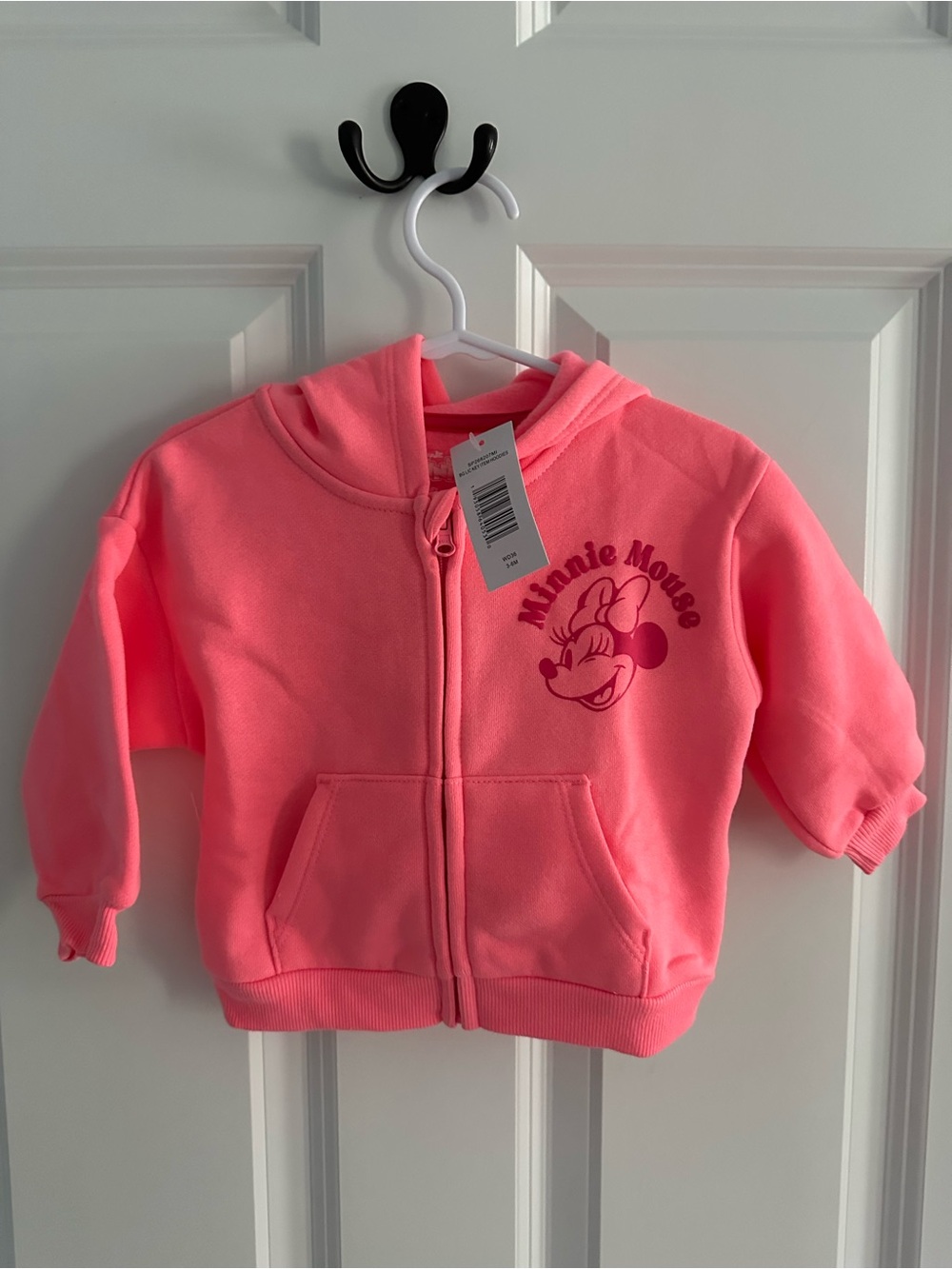 Disney Bright Pink Minnie Mouse Zip Hoodie